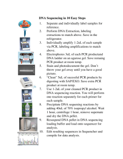 DNA Sequencing in 10 Easy Steps 1. Separate and individually
