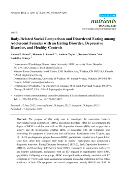 Body-Related Social Comparison and Disordered Eating