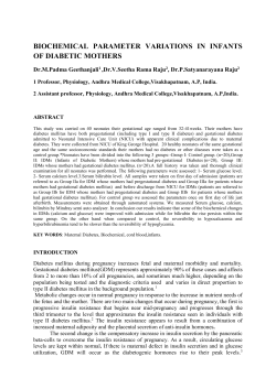 BIOCHEMICAL PARAMETER VARIATIONS IN INFANTS OF