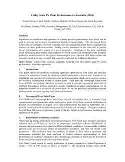 Utility Scale PV Plant Performance in Australia (2016)