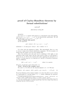 proof of Cayley-Hamilton theorem by formal