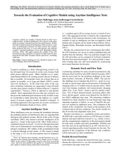Towards the Evaluation of Cognitive Models using