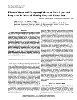 Effects of Ozone and Peroxyacetyl Nitrate on Polar Lipids and Fatty