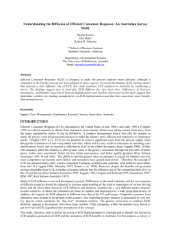 Diffusion of Efficient Consumer Response: An Australian Survey Study.