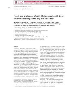 Needs and challenges of daily life for people with Down syndrome