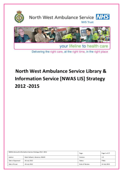 NWAS LIS Strategy - 2012-2015 Final v1.0 EDITED