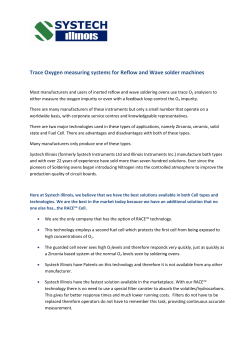 Trace Oxygen measuring systems for Reflow and Wave solder