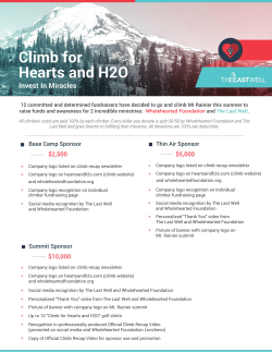 For Hearts and H2O Sponsorship Form