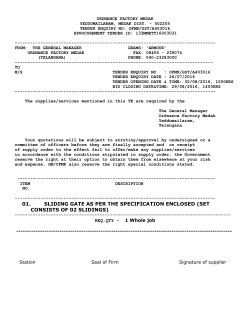 01. sliding gate as per the specification enclosed (set consists of 02