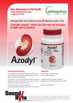 Consider AzodylTM when you first see an increase in BUN and