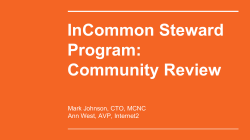 InCommon Steward Program: Community Review
