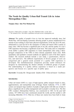 The Needs for Quality Urban Rail Transit Life in Asian Metropolitan