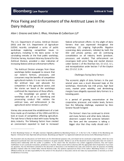 Price Fixing and Enforcement of the Antitrust Laws in the Dairy Industry