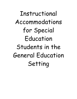 Instructional Accommodations for Special Education