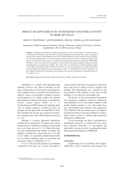 IMPACT OF GENTAMICIN ON ANTIOXIDANT ENZYMES ACTIVITY