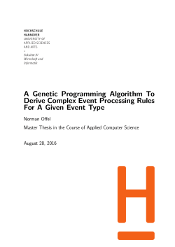 A Genetic Programming Algorithm To Derive Complex Event