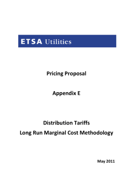 Pricing Proposal Appendix E Distribution Tariffs Long Run Marginal
