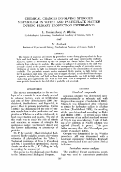 chemical changes involving nitrogen metabolism in water and