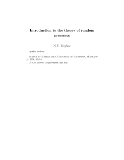 Introduction to the theory of random processes N.V. Krylov
