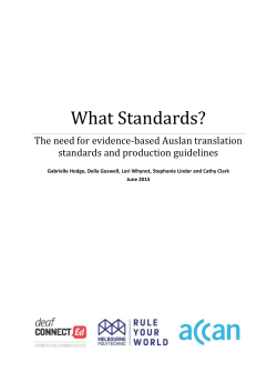Appendix 2 &ndash; Auslan Translation Project Questionnaire