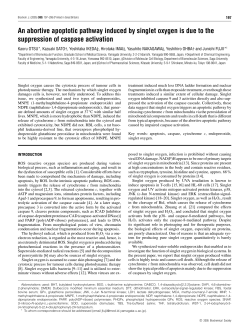 An abortive apoptotic pathway induced by singlet oxygen is due to