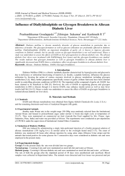 Influence of Diallyldisulphide on Glycogen Breakdown in Alloxan