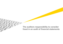 The auditors responsibility to consider fraud in an audit of financial