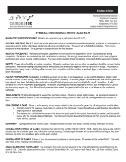 INTRAMURAL COED DODGEBALL SPECIFIC LEAGUE RULES