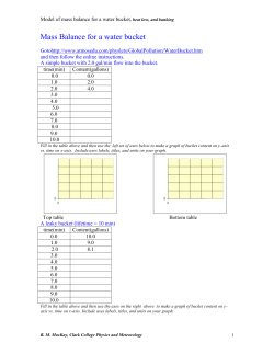 Mass Balance for a water bucket
