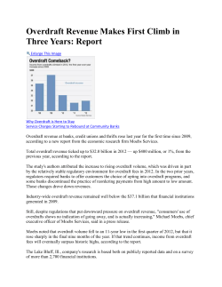 Overdraft Revenue Makes First Climb in Three Years: Report
