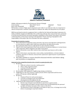 Athletics Cautionary Statement