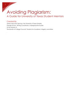 Avoiding Plagiarism - University of Texas Libraries