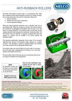 anti-runback rollers - Melco Conveyor Equipment