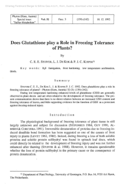Does Glutathione play a Role in Freezing Tolerance of Plants?