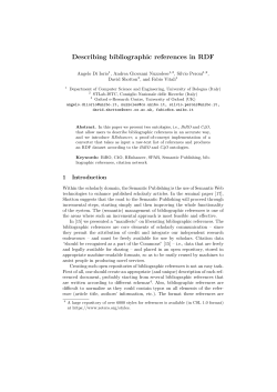 Describing bibliographic references in RDF