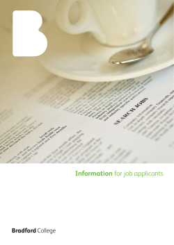 Information for job applicants