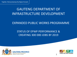 EPWP 300 000 +Infrastructure Sector