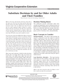 Substitute Decisions by and for Older Adults and