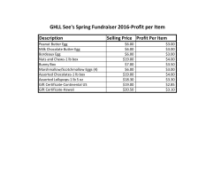 GHLL See`s Spring Fundraiser 2016