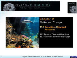 11.1 Chemical Reactions