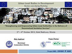 Strengthening and Empowering Urban Local Authorities in the