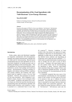 Decontamination of Dry Food Ingredients with &ldquo;Soft