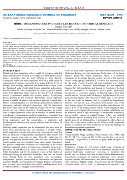 model organisms used in molecular biology or medical research