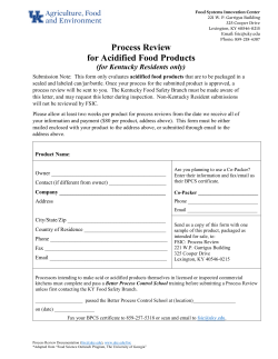 Process Review for Acidified Food Products