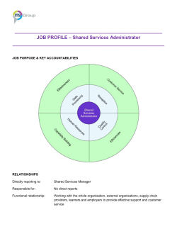 JOB PROFILE &ndash; Shared Services Administrator (V2)