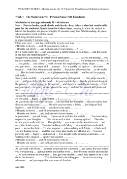 Meditation Card For Primary Schools &ndash; Week 4 - V