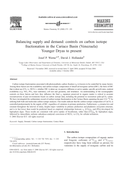 controls on carbon isotope fractionation in the Cariaco Basin