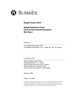 HPP SEA Main Report - Bujagali Energy Limited