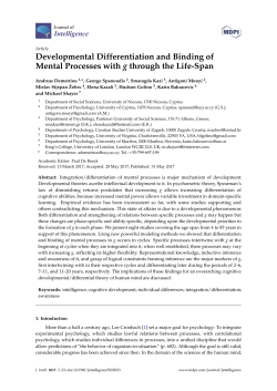 Developmental Differentiation and Binding of Mental Processes with