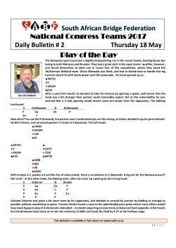Play of the Day South African Bridge Federation National Congress